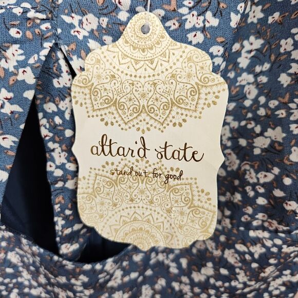NWT Altar'd State Floral Romper. Royal Blue L#026 - Picture 12 of 14